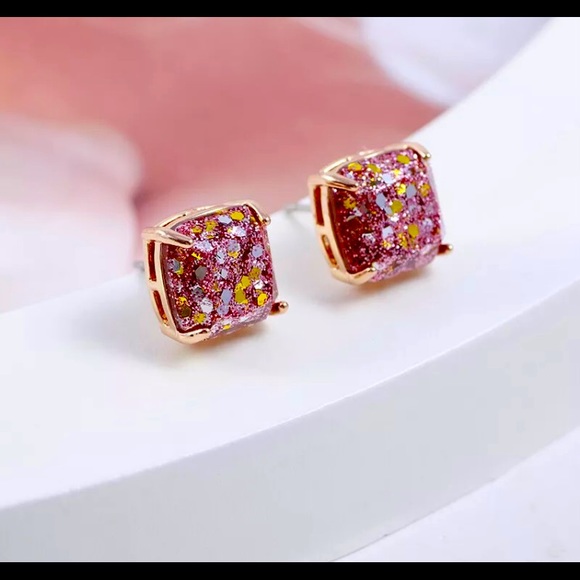 Kate Spade Sparkle Sequins Glitter Square Rhinestone Candy Color New Earrings - Picture 3 of 6